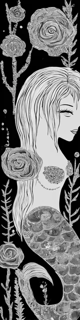 Free colorable bookmarks of a mermaid
